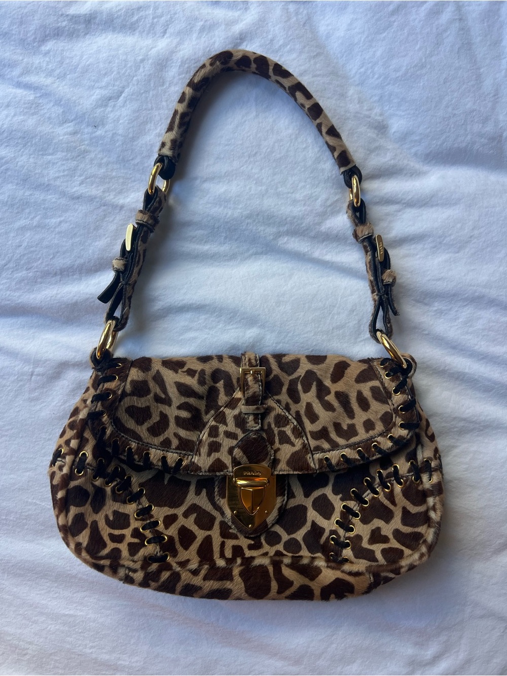 Vintage Prada Giraffe Ponyhair Shoulder Bag